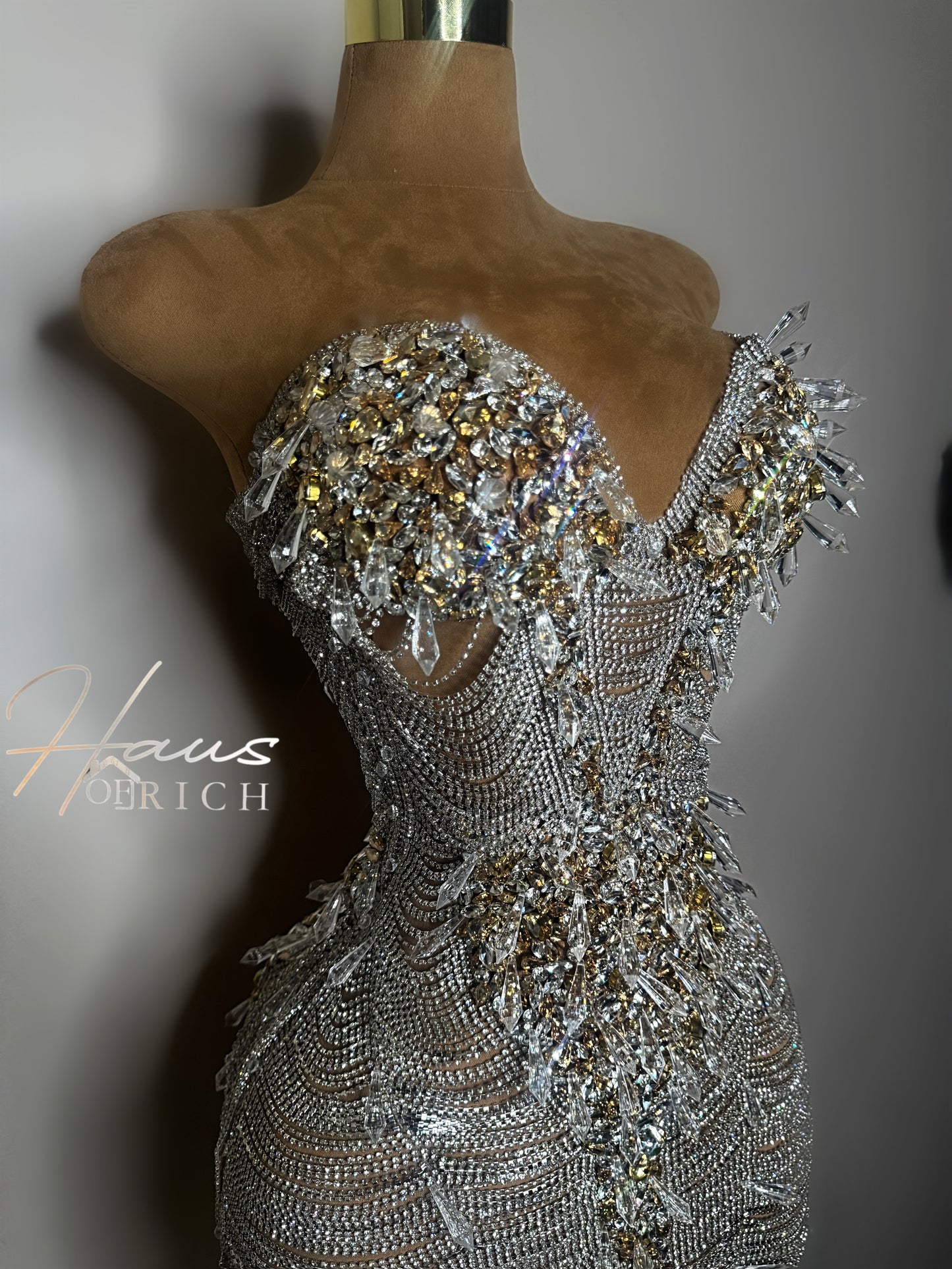Diamond Chain Couture Mini Dress