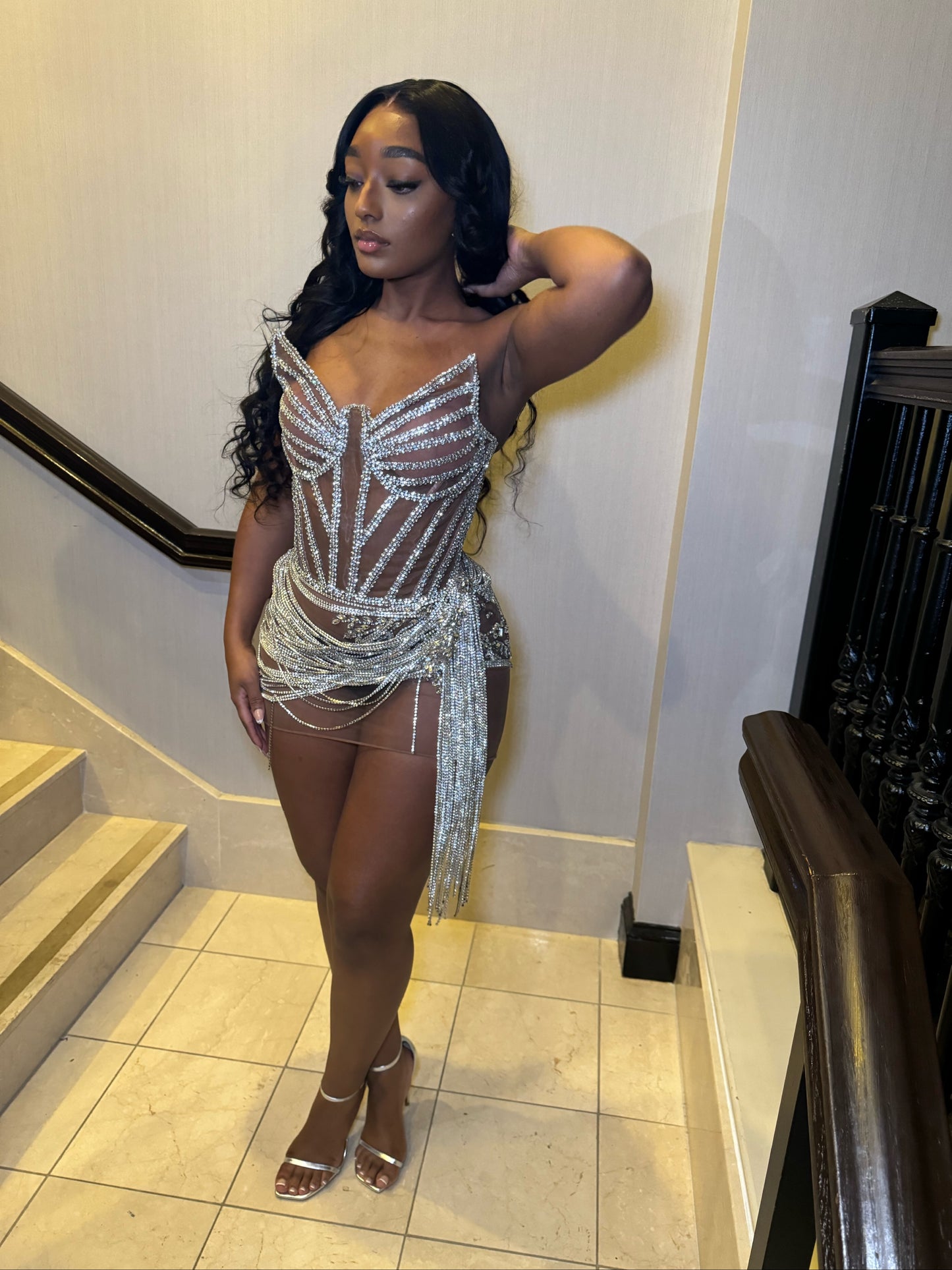 Diamond Gauteir Couture Chain Corset Dress