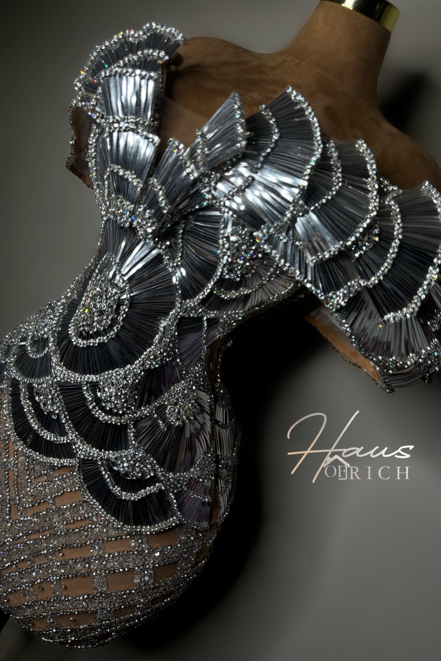 Chrome Petal Rhinestone Corset