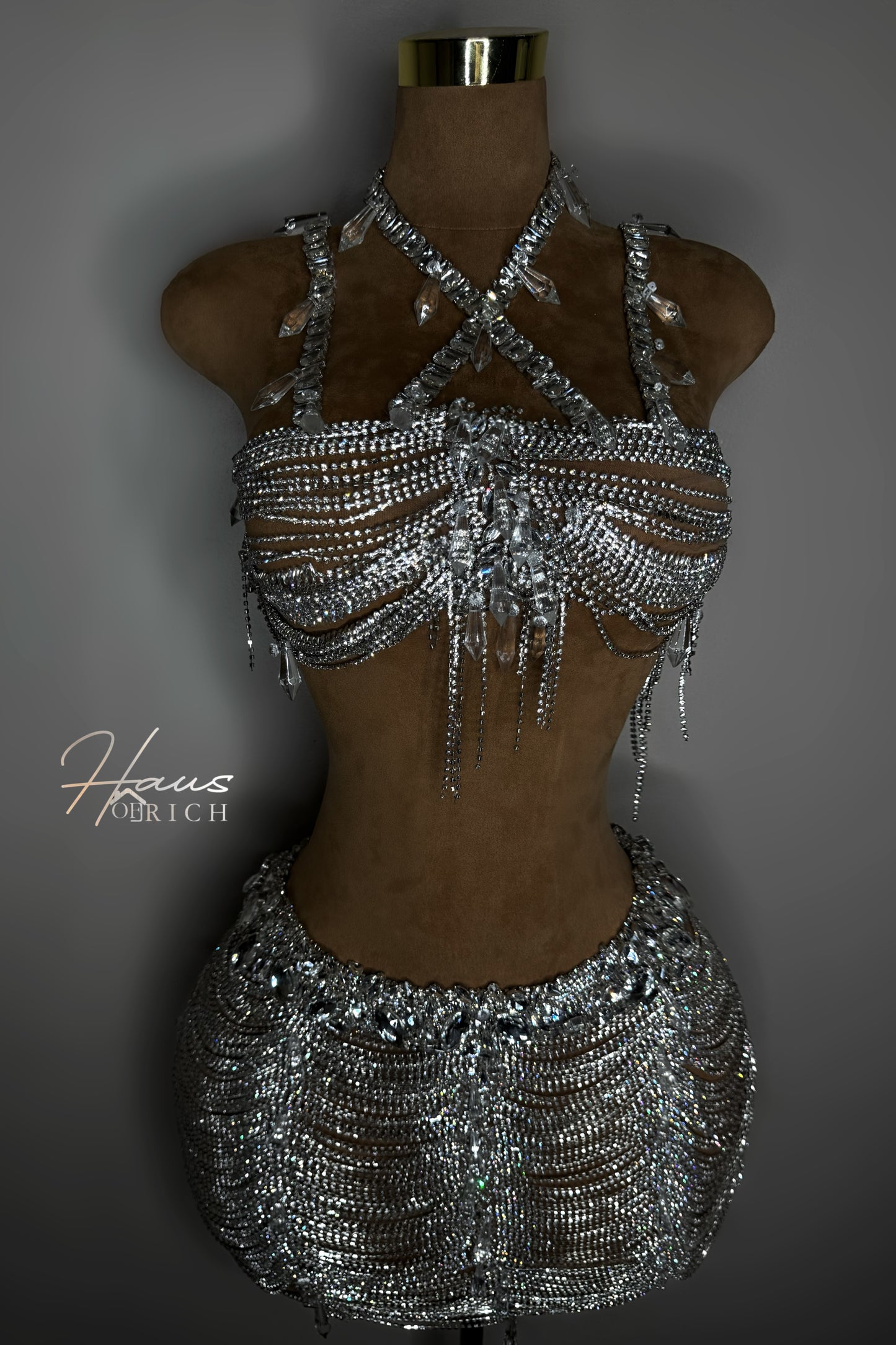 Diamond Baddie Set - Skirt & Bralette