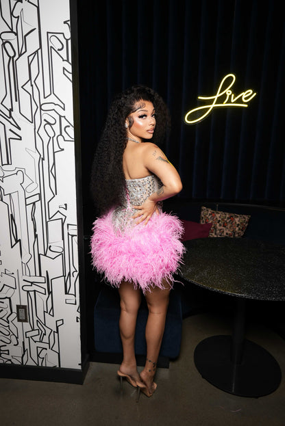 Diamond Vuori Feather Corset  Dress
