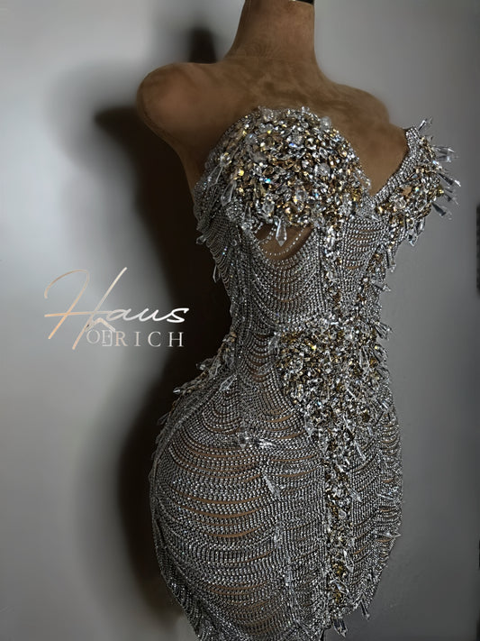 Diamond Chain Couture Mini Dress