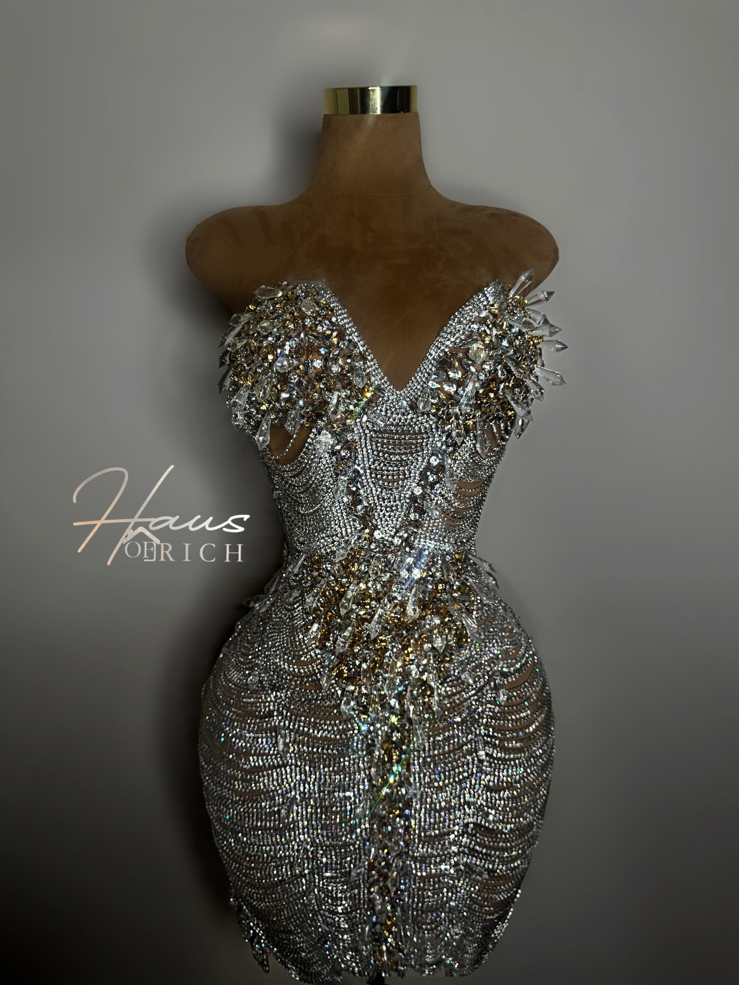 Diamond Chain Couture Mini Dress
