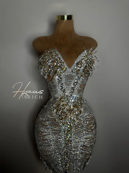 Diamond Chain Couture Mini Dress