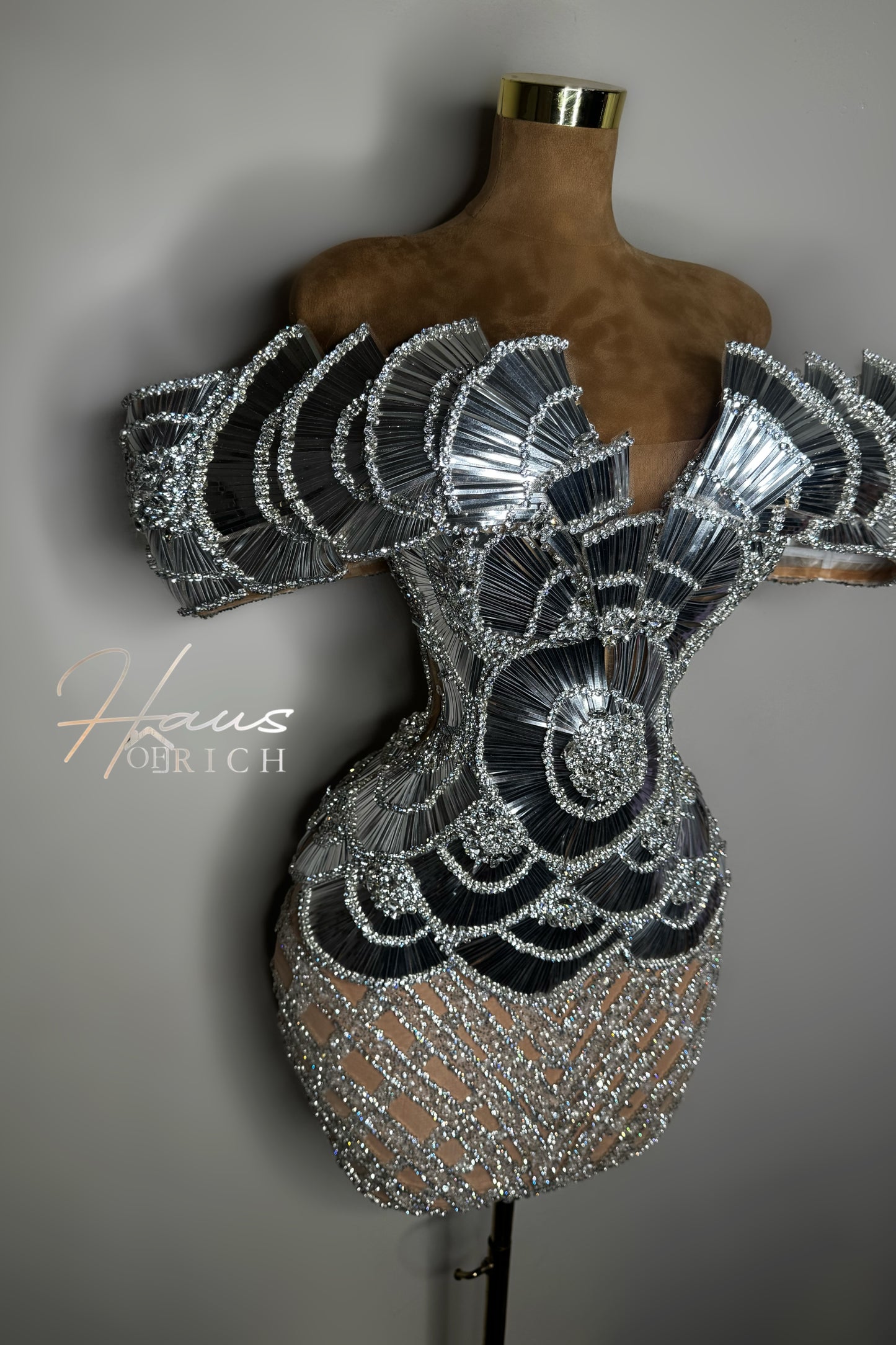 Chrome Petal Rhinestone Corset