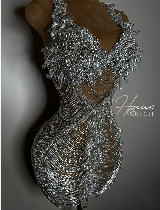 Diamond Chain Couture Mini Dress