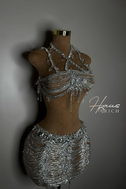 Diamond Baddie Set - Skirt & Bralette
